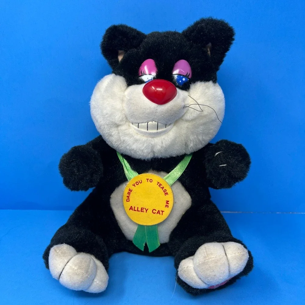 Alley‎ Cat Vintage Plush Medium Black White Dare You To Tease Me 1997